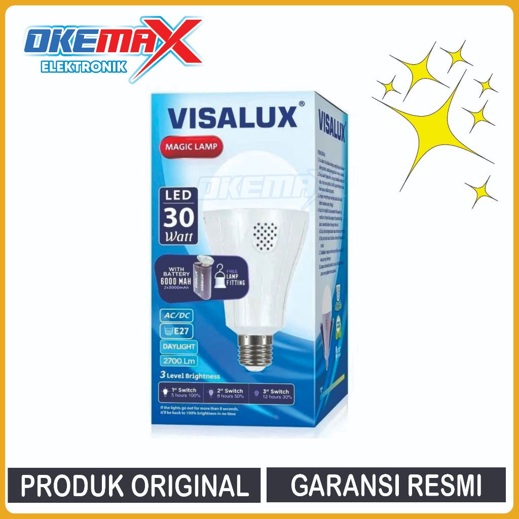 Visalux Magic Lamp Lampu Emergency 20W 30W / Lampu LED Darurat Ac / Dc Cahaya Putih