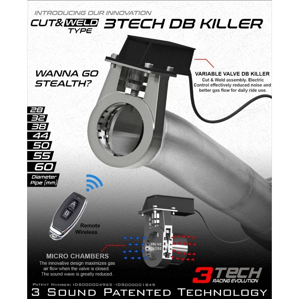 KNALPOT 3TECH DB KILLER 3 SUARA CUT AND WELD 250cc