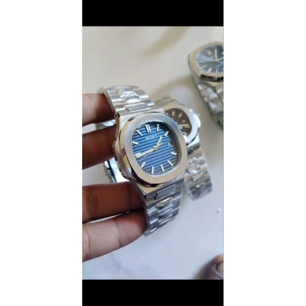 seiko mod nautilus blue dial