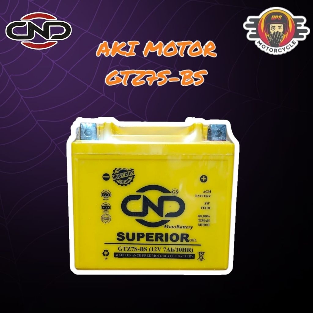 Aki Motor DND GTZ7S 7AMPER GEL Satria FU Gsx Klx 150 Aerox Lexi Freego Vario 125 150 Pcx Cbr 150 Ori