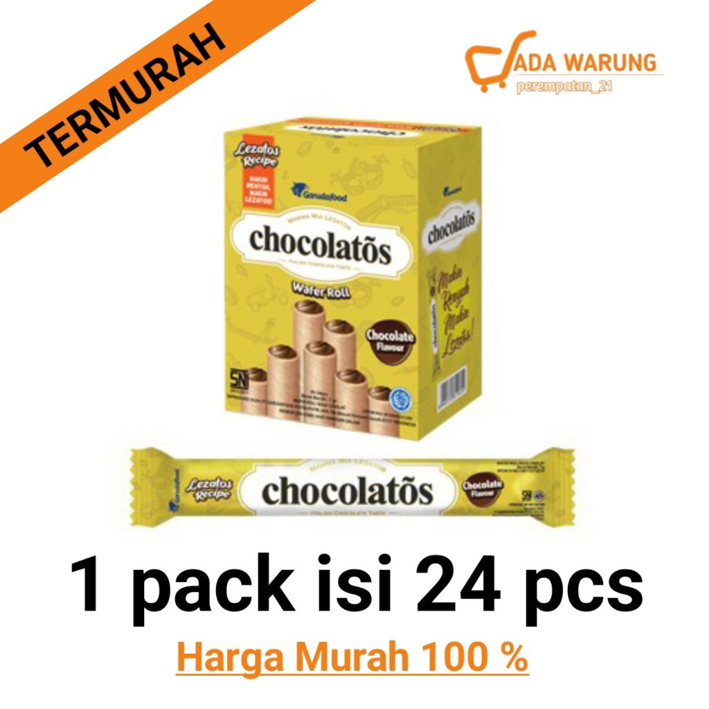 Chocolatos Original Wafer Stick 1 pack isi 24 pcs| Jajanan Warung Snack Anak Murah