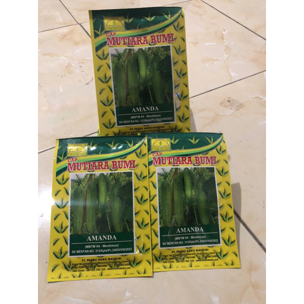 Benih Timun Hijau 'AMANDA' isi 20gr Cap Mutiara Bumi