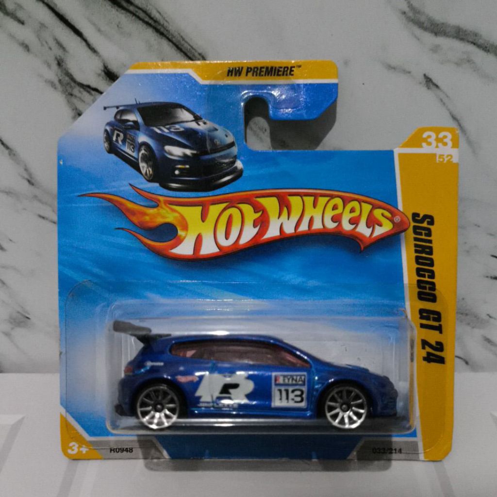 Hotwheels VW Scirocco GT24 Short Card/Varian kaca pink rare/card kerut