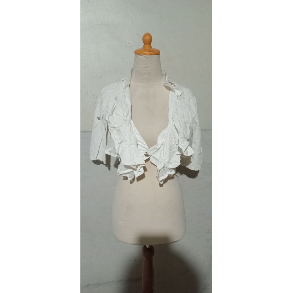 Blazer Jaz Putih Manik Manik Pakaian Wanita Preloved