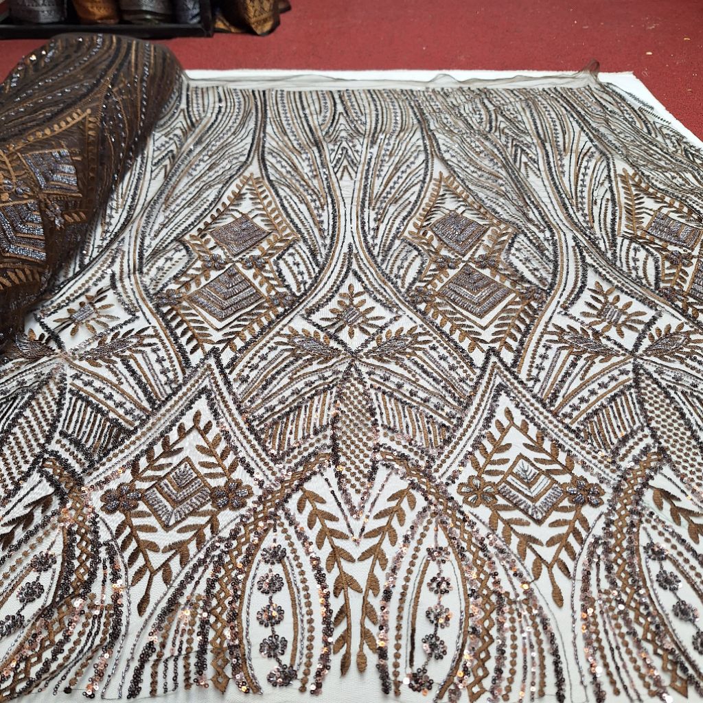 kain bahan Tile Payet bordiran squin mewah