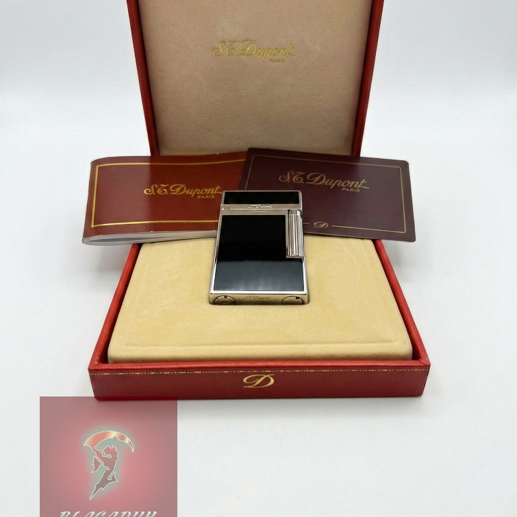 S.T. Dupont Ligne 2 Black Laque de Chine Silver Trim - Authentic Luxury Lighter - Pemantik Dupont Or