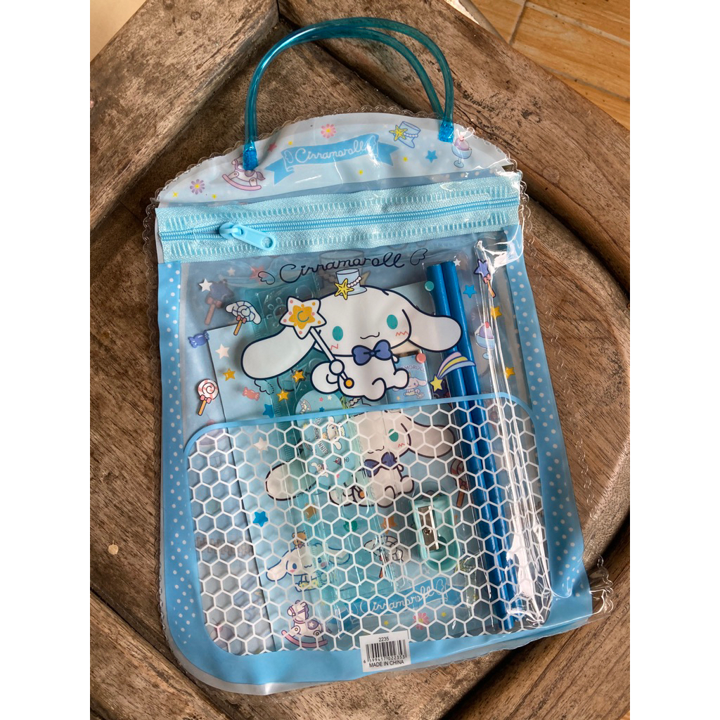 Set Alat Tulis Anak Sekolah 6 in 1 Karakter Cinnamoroll dengan Tas
