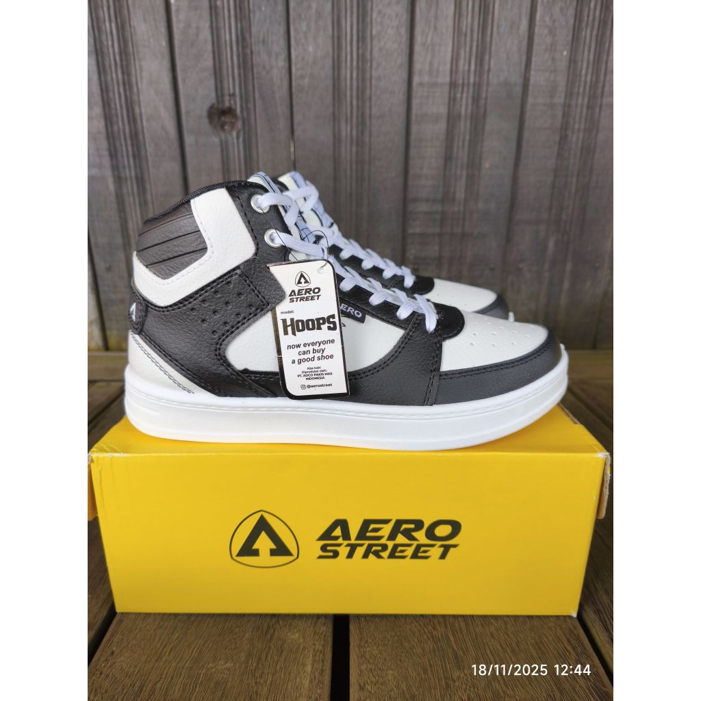 Aerostreet Hoops High 2.0 Putih Hitam Putih