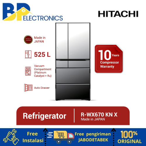 Kulkas Hitachi R-WX670KN X Mirror Japan Series 525L RWX670KN X