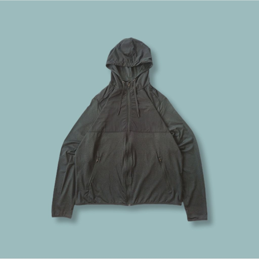 Jaket Tracktop Hoodie Kirkland Dua Bahan Gray Second XL