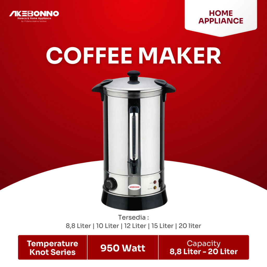 AKEBONNO - Water Boiler Cofee Maker Stainless Steel Pemanas Kopi Milk Tea Dengan Temprature Knob The