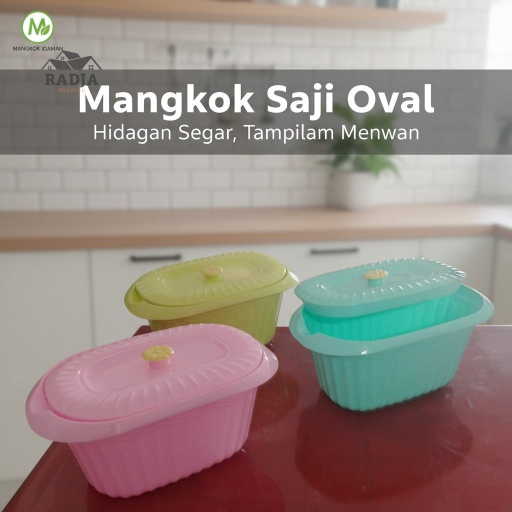 Mangkok Saji Oval Plastik YOYO star / Wadah Oval SerbaGuna / Mangkok makanan Oval