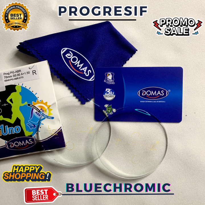 LENSKA - Lensa Domas Progresif Bluechromic One Drive Komplit Anti Silau Anti Radiasi Lensa Jalan & B