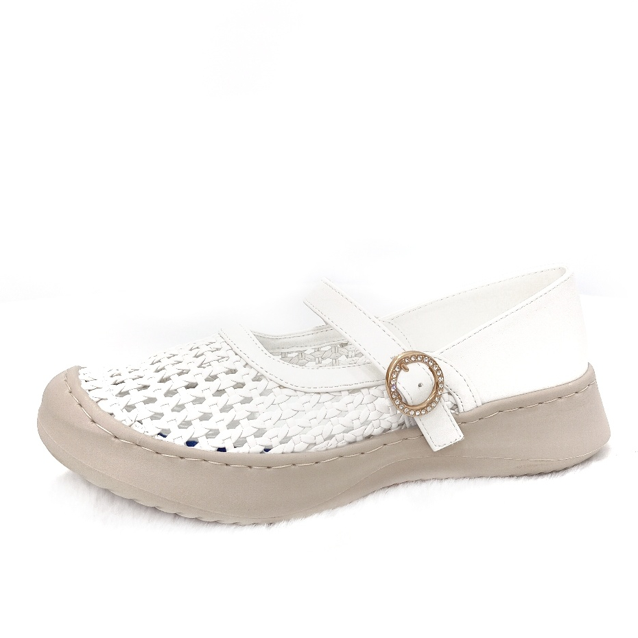 Genny Naura - Sepatu Sneakers Wanita Motif Anyam Premium | Sepatu Flat Empuk Anti Lecet | Slip On Ca