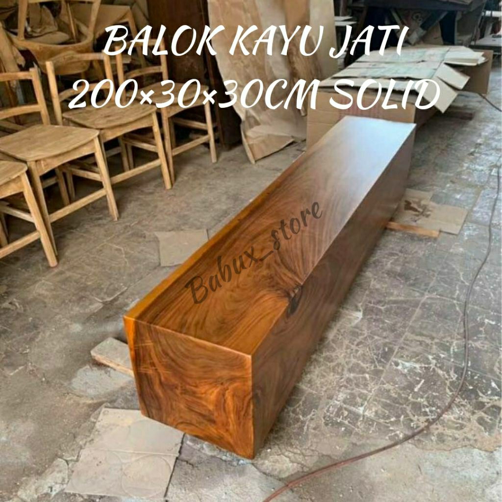 BALOK KAYU JATI 200×30×30CM PLITUR DOFF