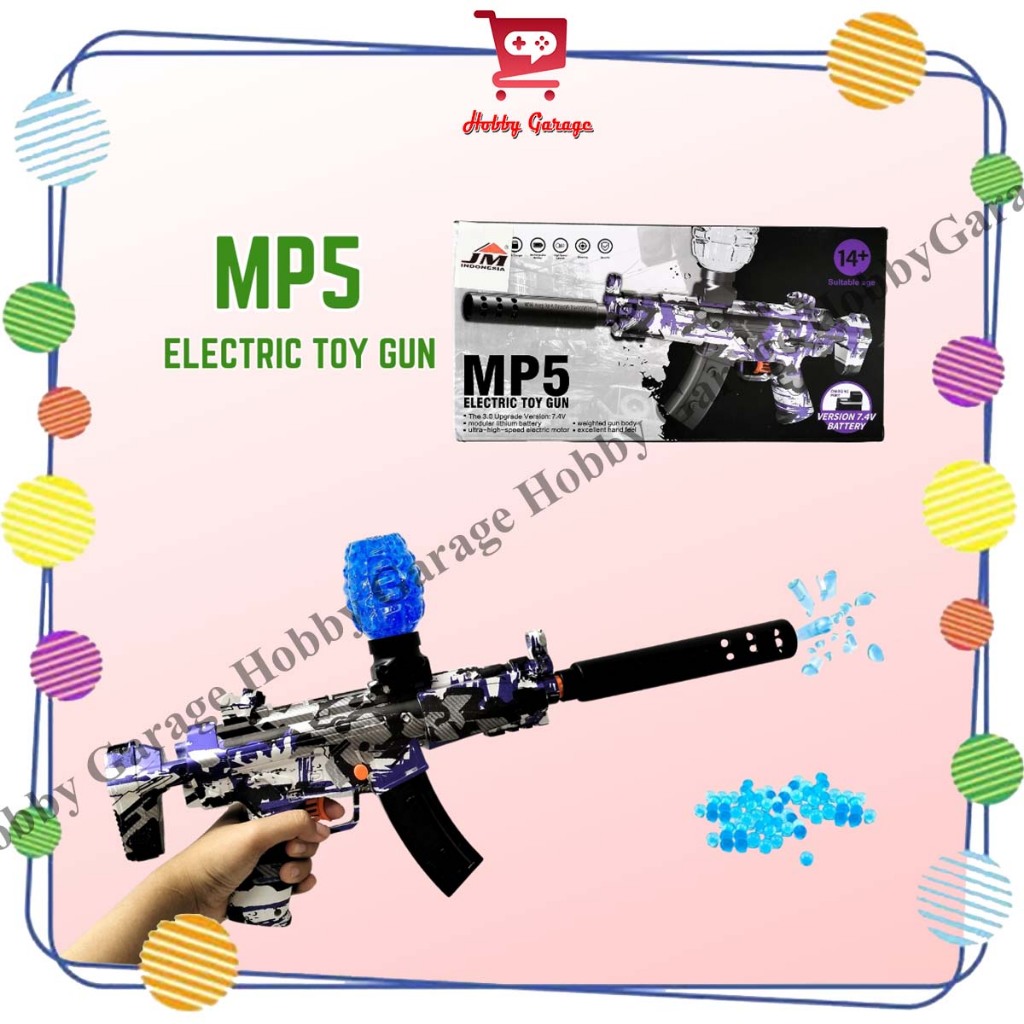 JM Indonesia Mainan Tembakan Anak WGG MP5 Electronic Toys Gun Assault Rifle Water Gel Navy Watergel