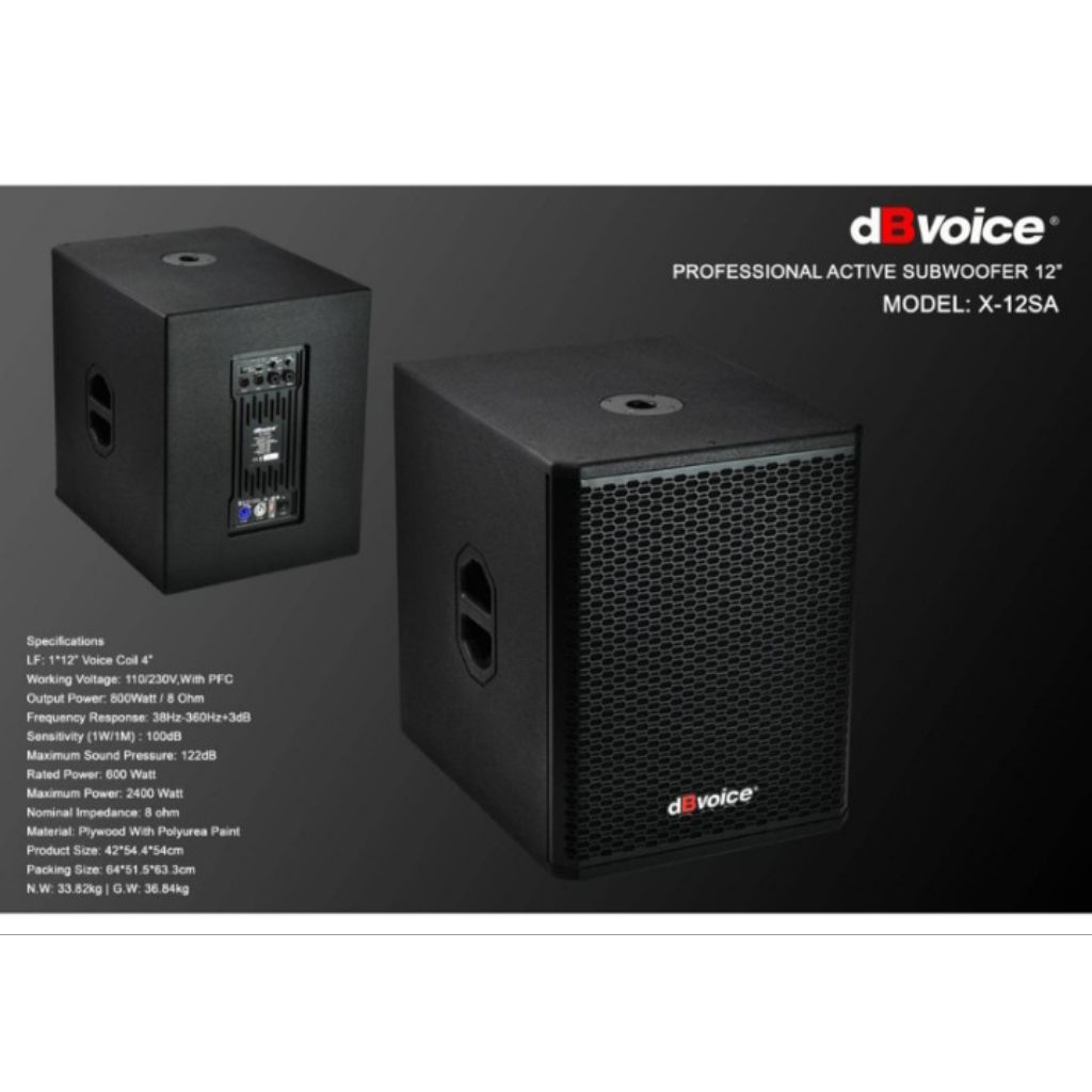 Speaker subwoofer aktif dBvoice X12SA 12inch original | MELODY CLASSIC
