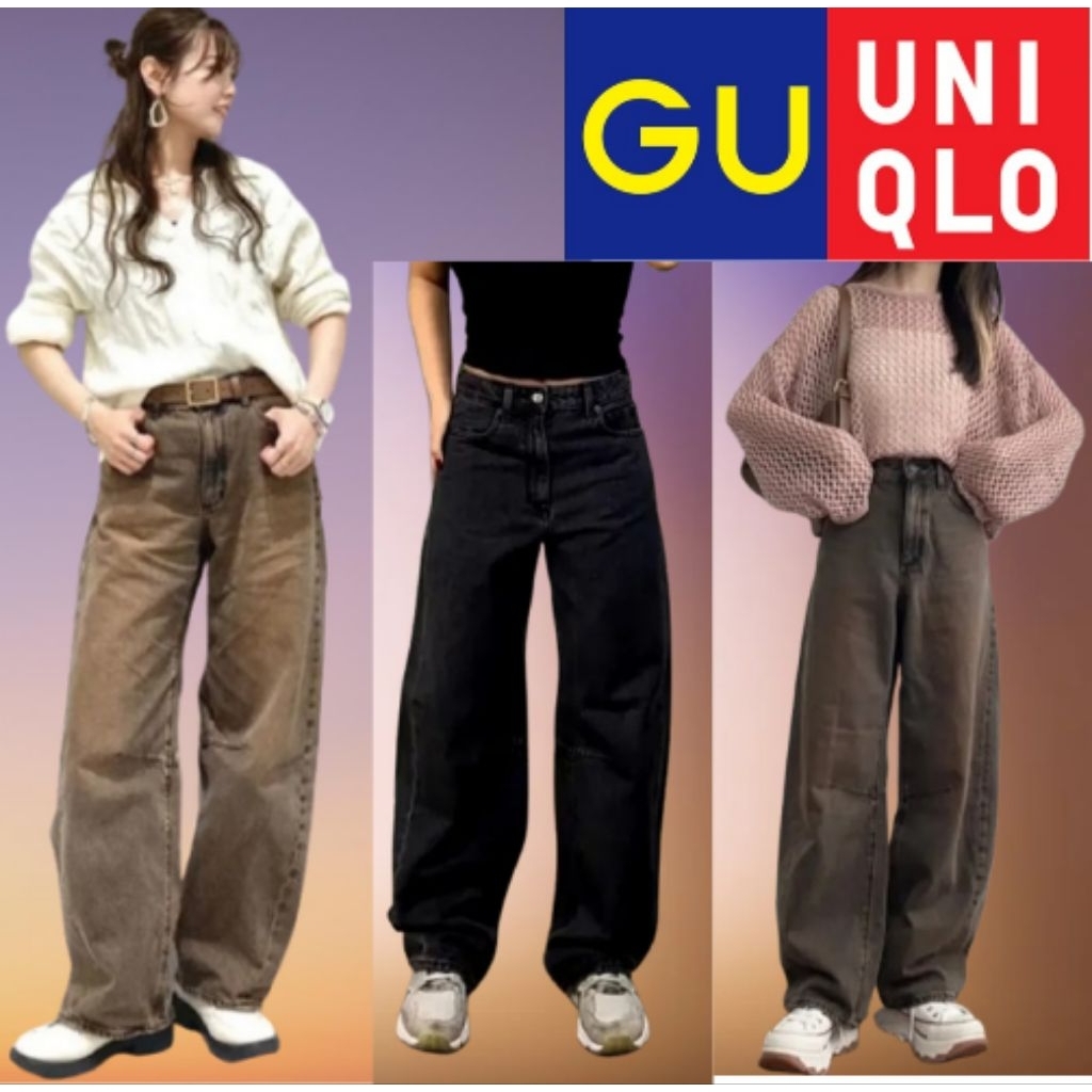 GU  Uniqlo Barrel Leg Jeans