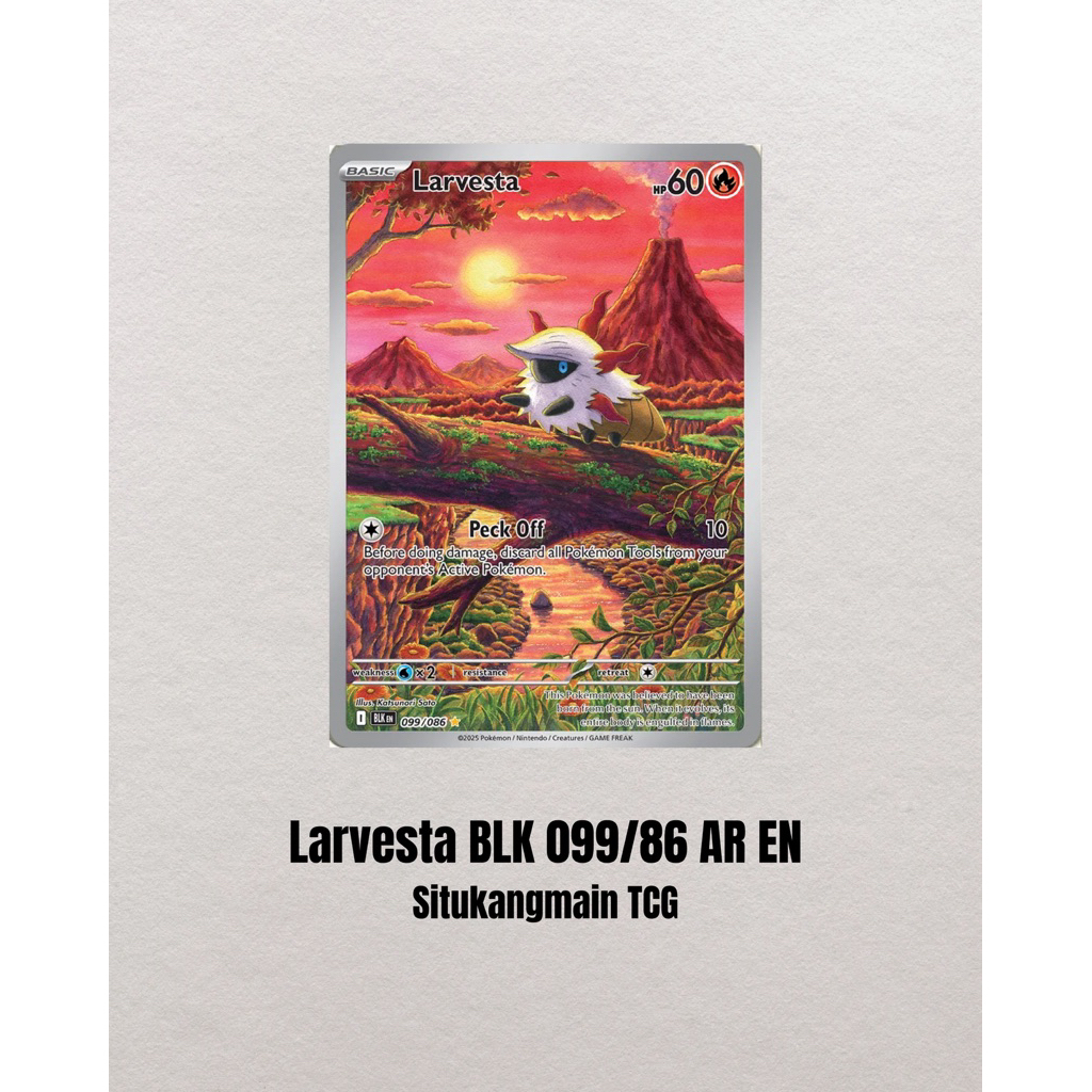 Pokemon Card Larvesta BLK 099/086 AR EN English TCG Black Bolt