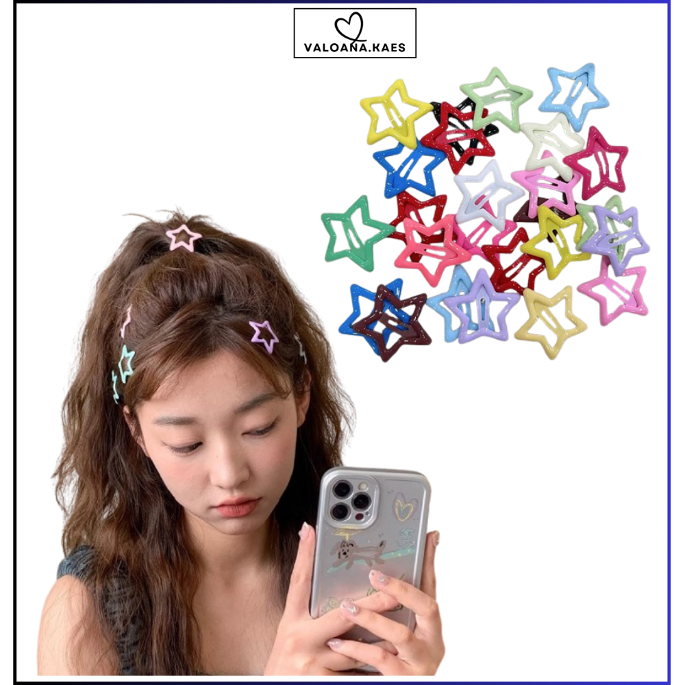 isi 5 Jepit rambut bintang anak & dewasa, jepit rambut bentuk bintang motif korea hiasan kepala lucu