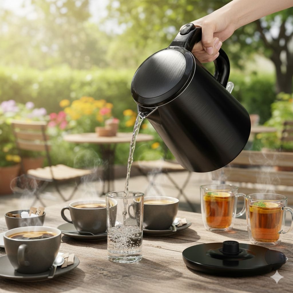 Kettle listrik teko elektrik kels double wall otomatis  1 liter 800 watt