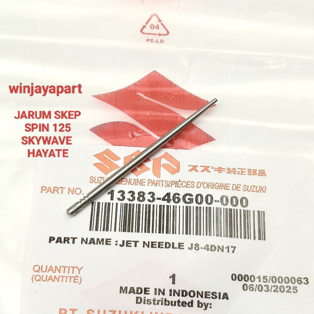 JARUM SKEP KARBU KARBURATOR SPIN SKYWAVE HAYATE 13383-46G00-000 ORIGINAL SGP SUZUKI GENUINE PARTS