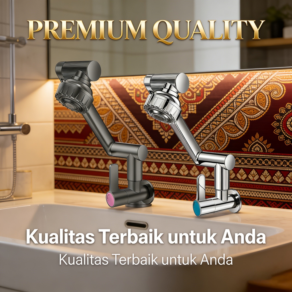 Kran Dapur Fleksibel Kran Angsa 1/2 Inch - Kran Air Wastafel Cuci Piring, Pemasangan Tembok, Harga T