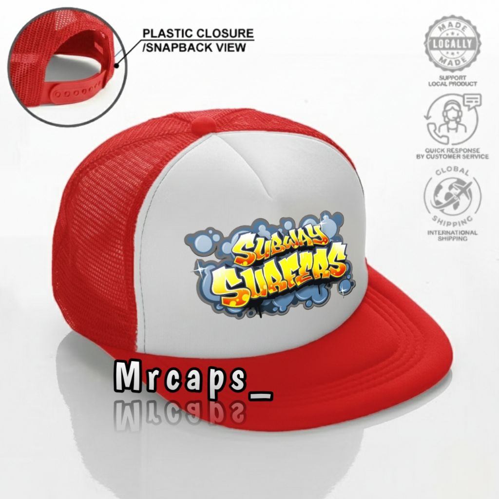 SUBWAY SURF - Topi Snapback Jaring / Topi Trucker Snapback / Topi Jala Distro Outfit Uniseks