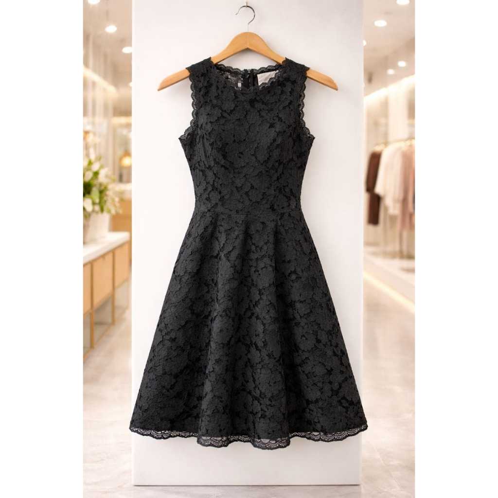 SALE Gaun Dress Premium Brokat Korea Chushop Original dan Cantik, Premium Sleeveless Lace Brokat Min