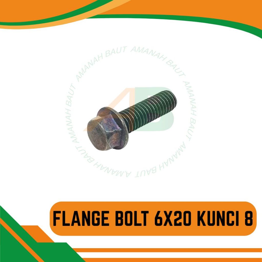 Baut Blok Cvt Flange Bolt M6x20 6mm Kunci 8 Drat 10 6x20 Hijau