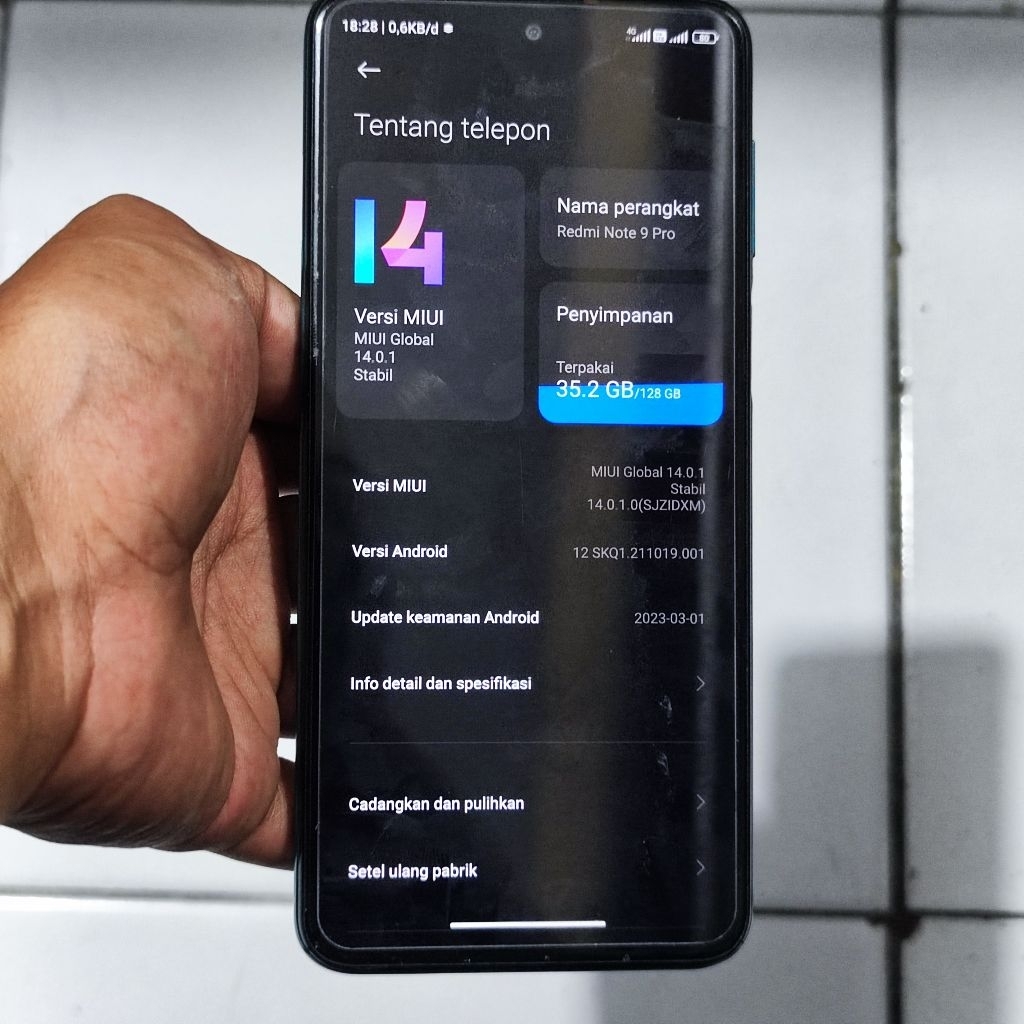 Sparepart ori copotan Redmi Note 9 pro