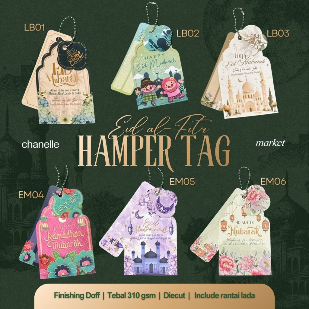 Tag 3 in 1 Lebaran | Tag Eid Mubarak | Hampers Lebaran | Hampers Eid | Hang tag Lebaran | Tag Hamper