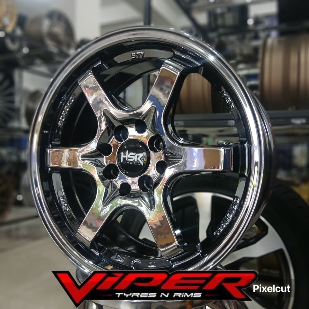 Velg Racing Ring 15 Hsr Wheel STY - Jual Peleg Racing R15 Black Chrome palang 5 Original