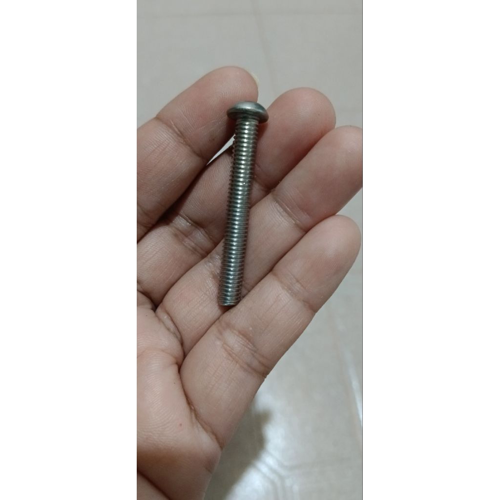 Baut L Stainless Button M6 x 45