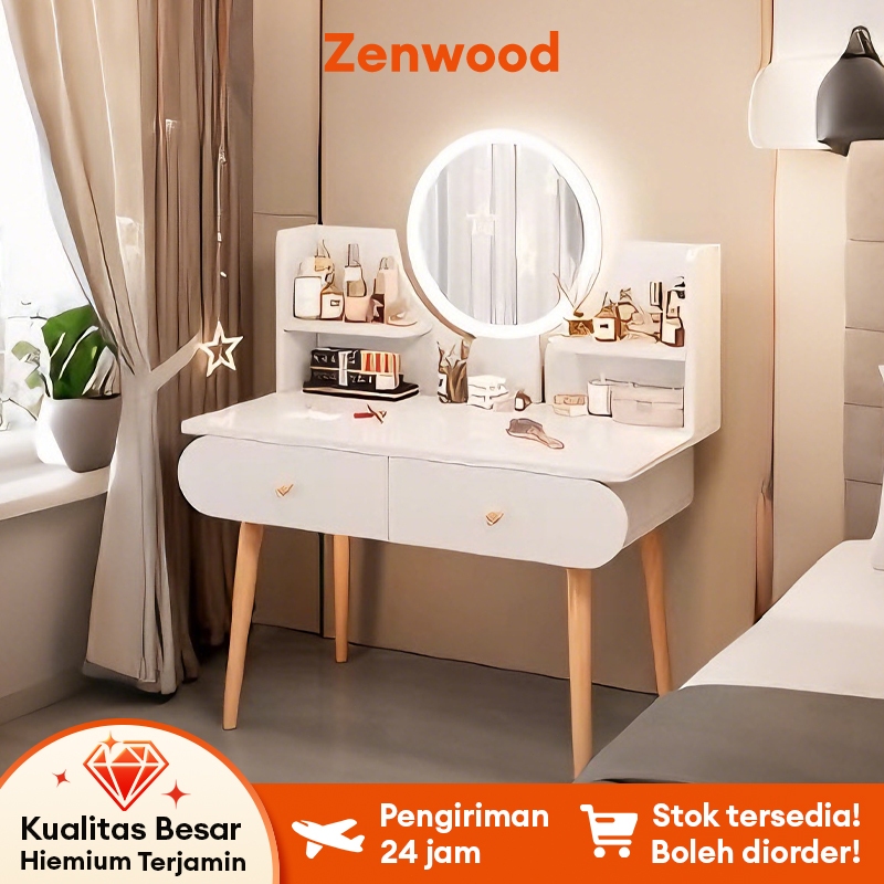 Meja Rias LED Rias Meja Rias Minimalis Meja Rias Minimalis Estetik + Kursi Meja Kamar Tidur