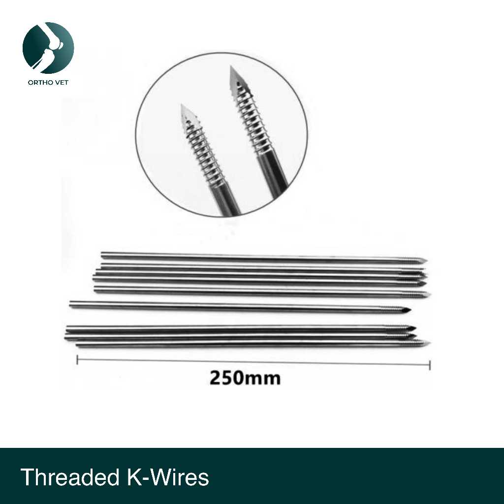 Threaded Pin Pen Krischer Wire Orthopedic Surgery Bedah Tulang Berulir Fractur Patah