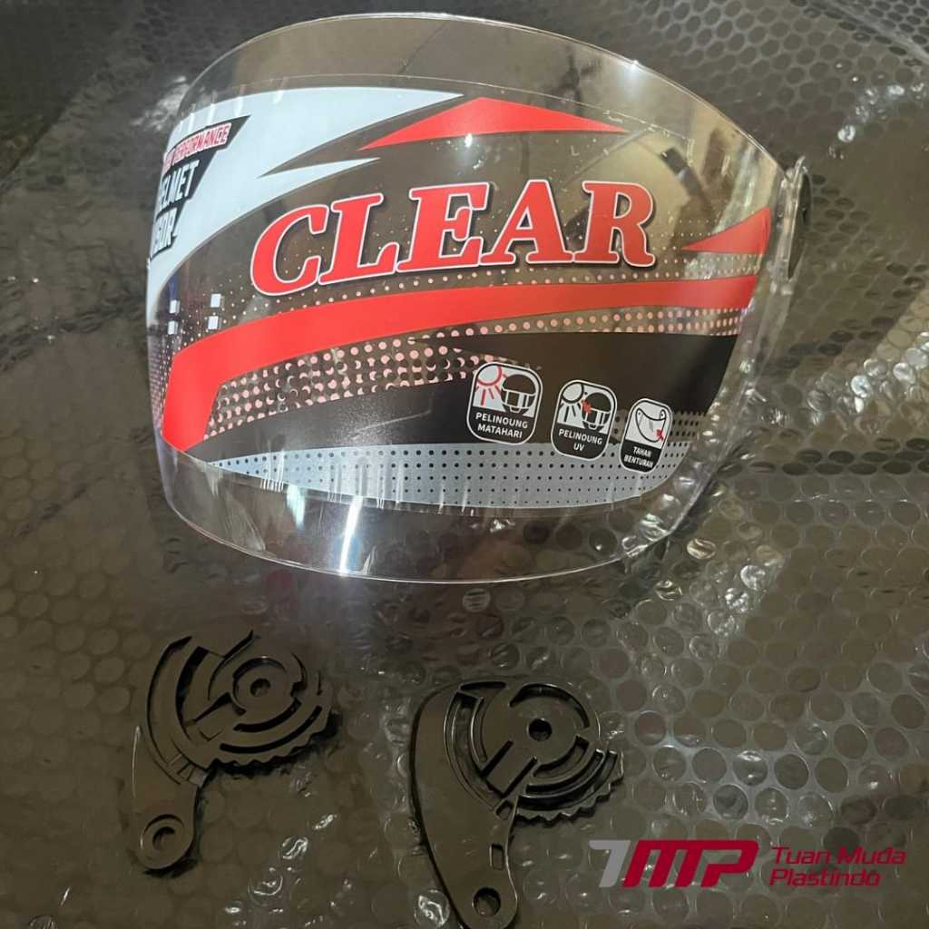 Flat visor helmet NHK R6 | kaca helm nhk r6 bening hitam iridium silver gold red blue