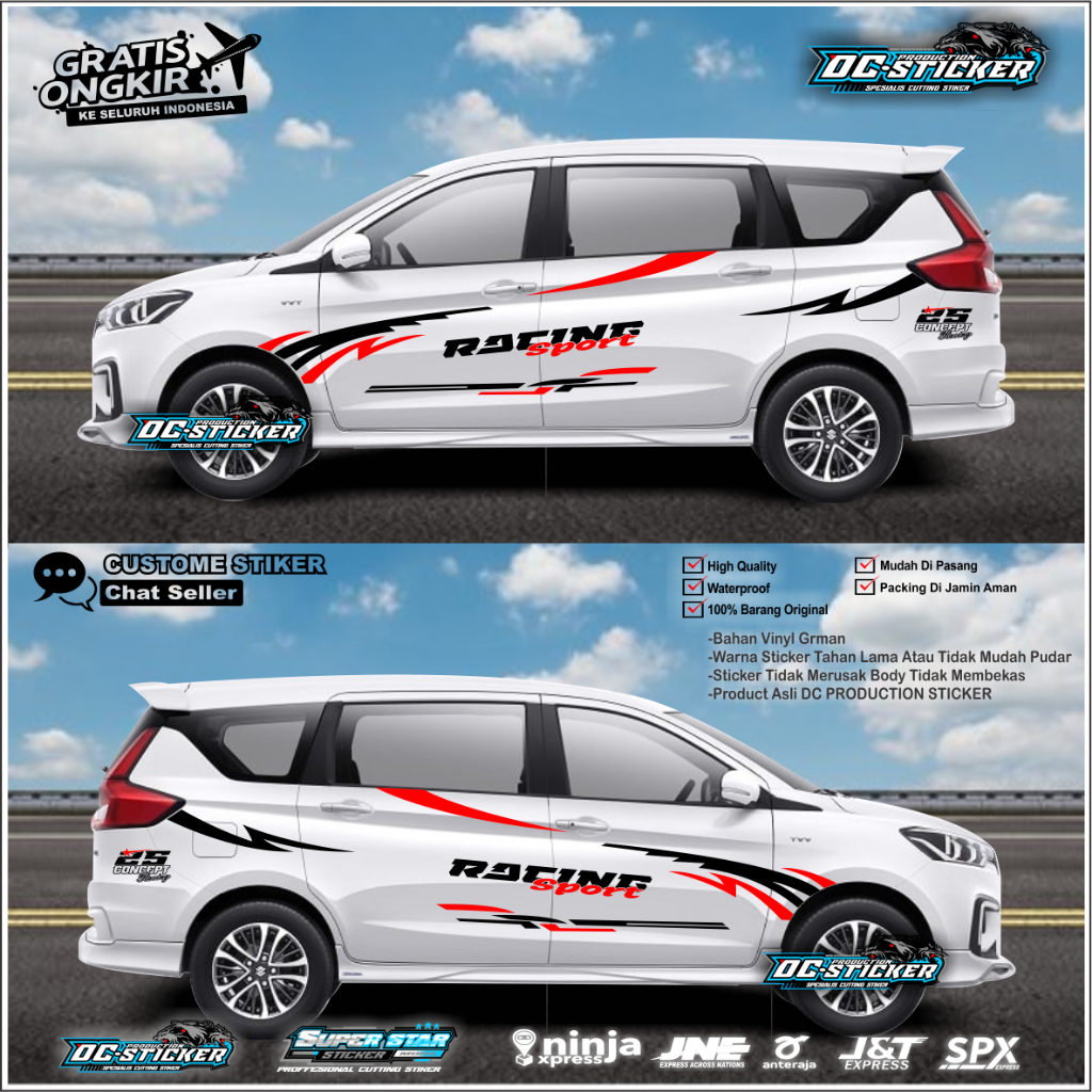 Stiker Mobil Suzuki Ertiga Model Racing Sport Terlaris