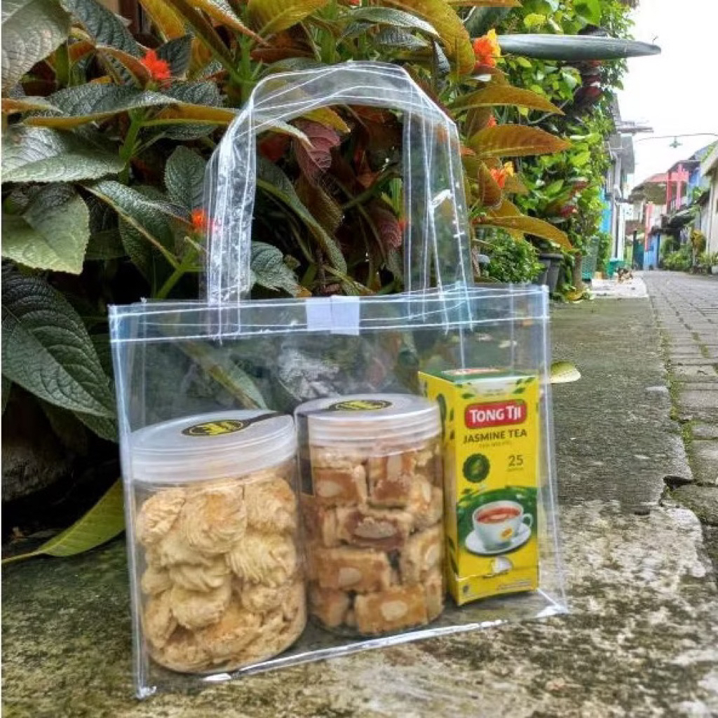 Tas mika transparan 25x13x20 untuk hampers souvenir lebaran idul fitri