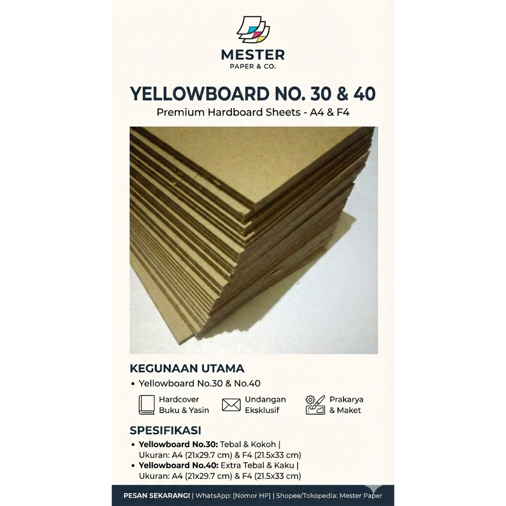 karton Board/Yellow Board-HardCover A4 dan F4