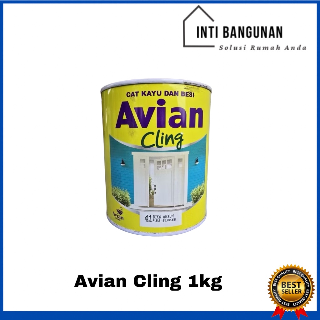 Cat Avian Cling 1kg 1 kg 0.8L Avian Kayu Besi Cet Minyak Kusen Kaleng Kecil