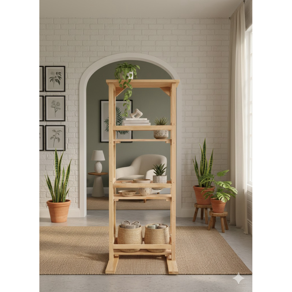 Rak Bensin Rak Serbaguna Rak Botol Jerigen Kayu Minimalis