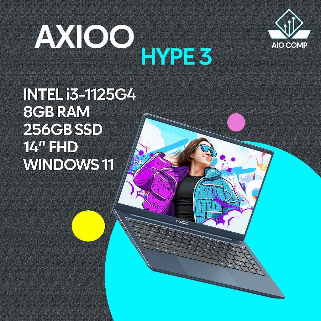 Axioo Hype 3 G11 Gen 11 Intel Core i3-1125G4 RAM 8GB 256GB SSD 14" FHD IPS