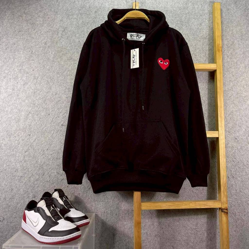 JAKET HOODIE SWEATER CDG COMME DES GARCONS SMALL HEART BLACK