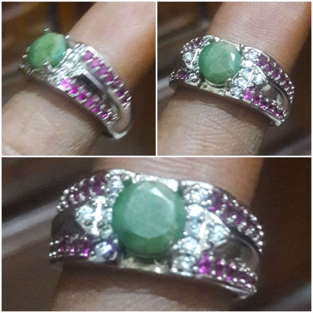 natural Zamrud Rusia ring elegan