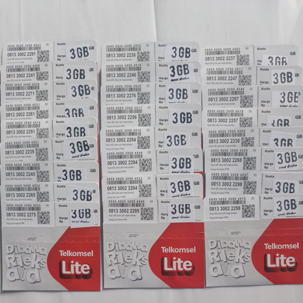 Nomor Cantik Telkomsel TRIPLE RAPI 3300222 GRATIS KUOTA 3GB