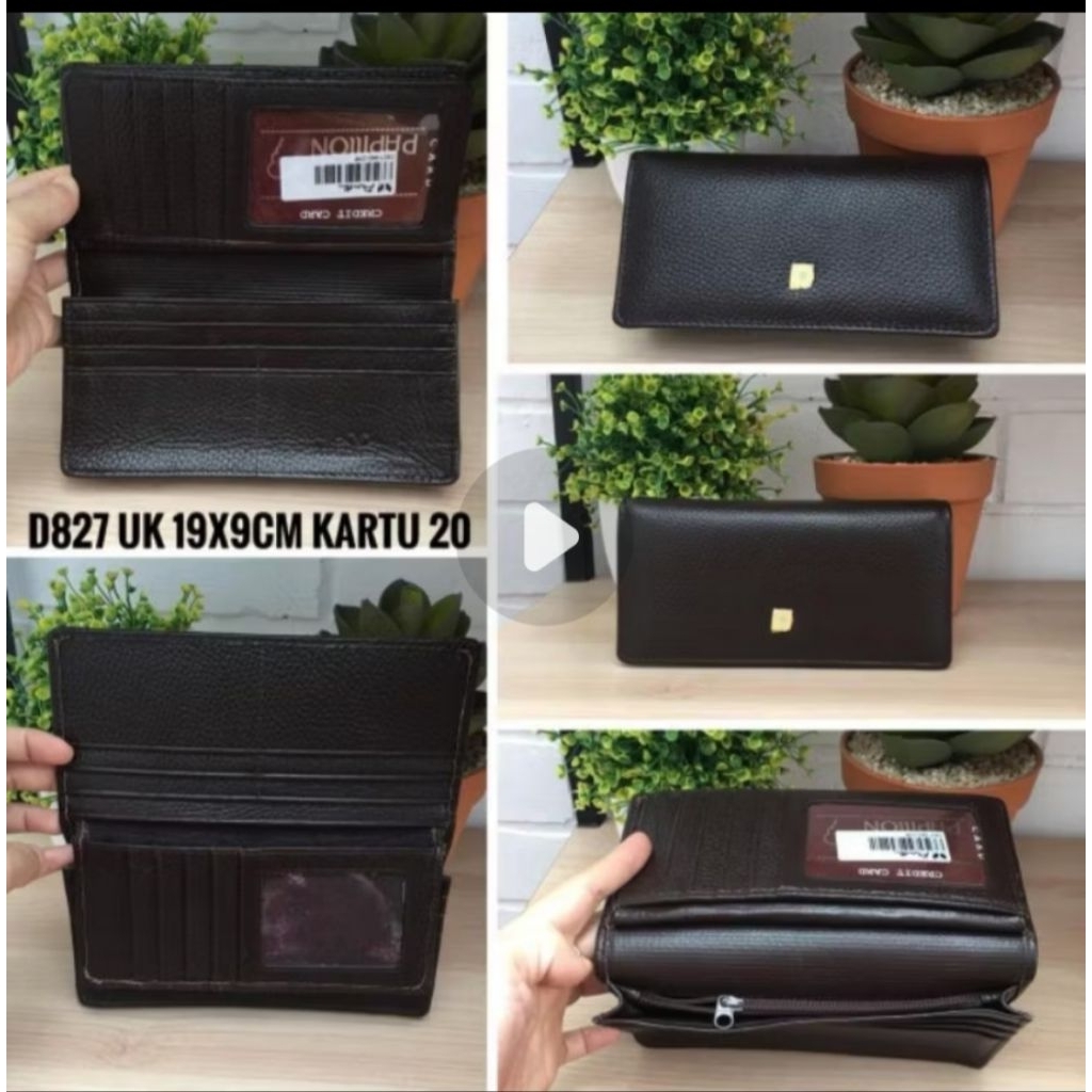 Dompet Papillon D 827 black/hitam 18x9 cm 22 slot kartu