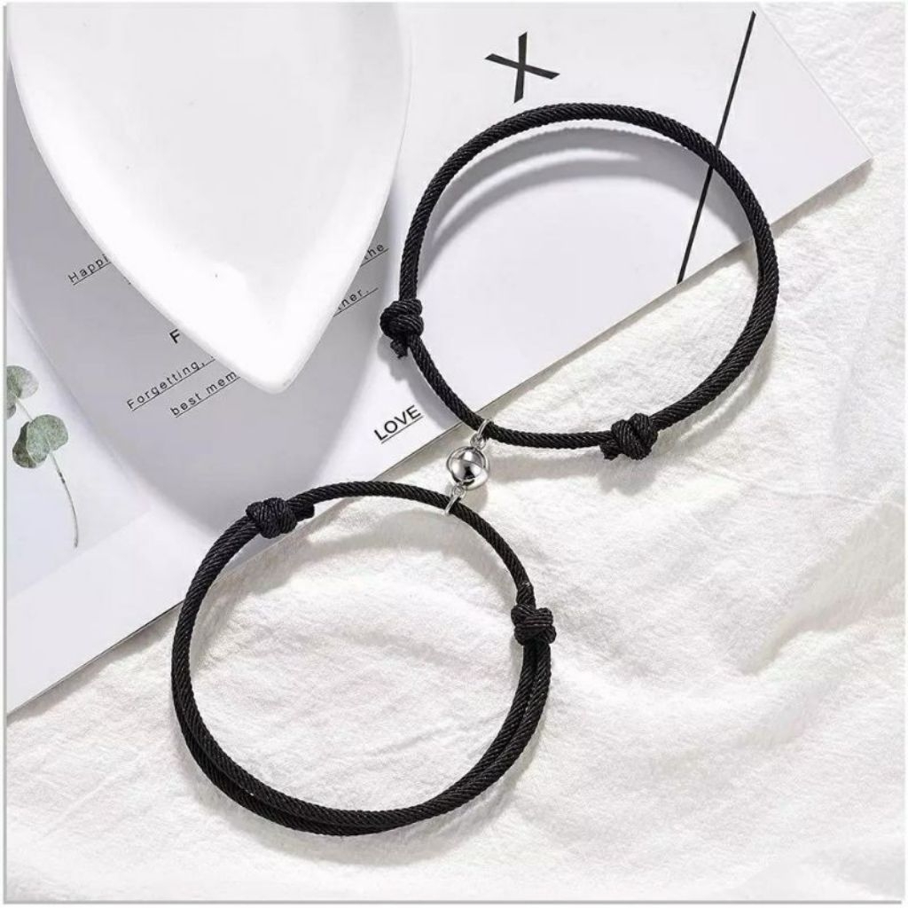 Gelang Couple Magnet Gelang Tali Korea Gelang Sepasang