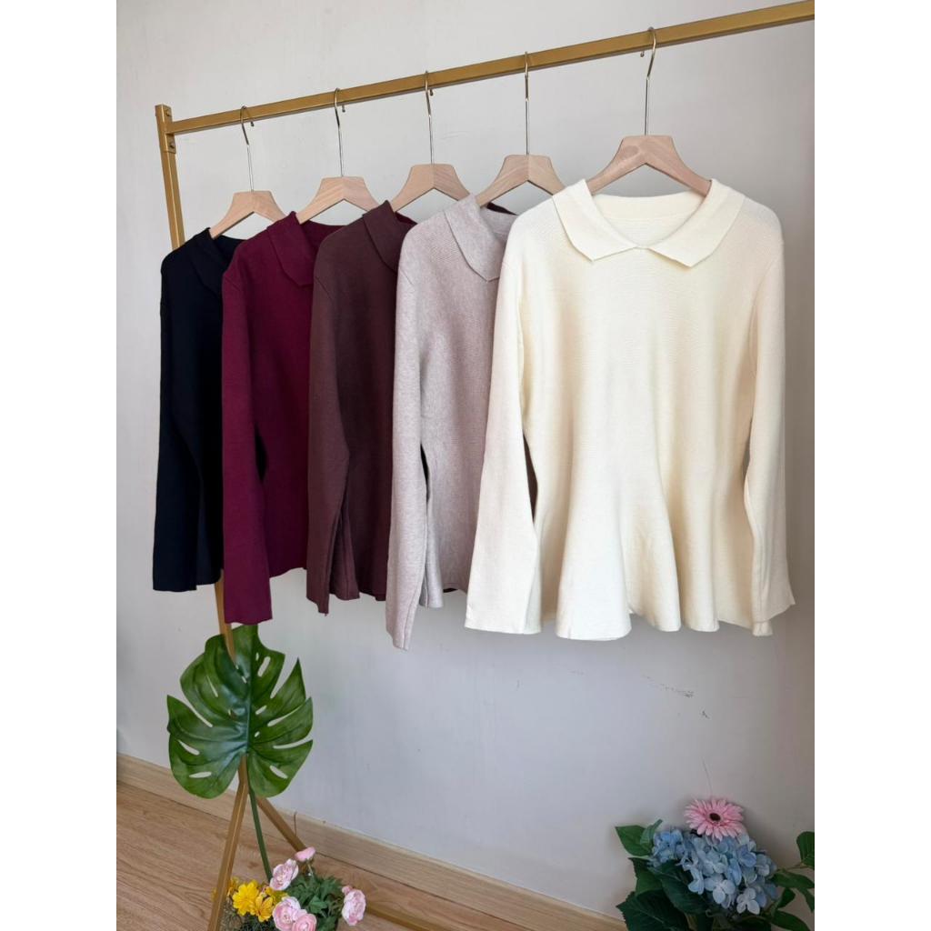 Ophelia Peplum Top / Baju Atasan Rajut Wanita Best Seller