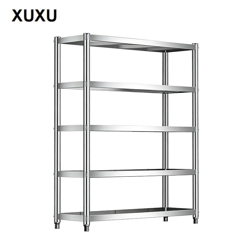 XUXU Rak Dapur Stainless Steel Rak Microwave Oven Rak Penyimpanan Tempat Serbaguna 5 Susun